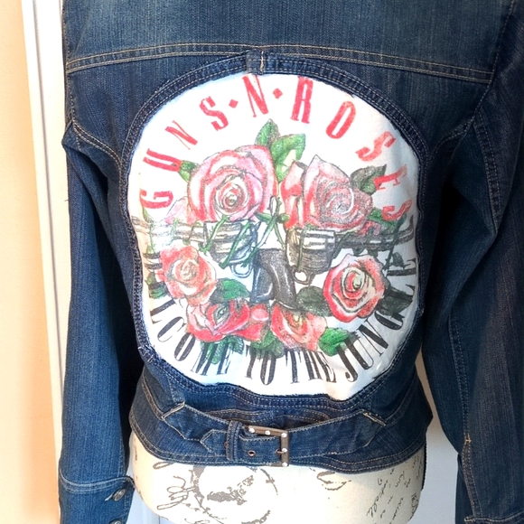 Denim Jacket with Graphic Back - Picture 2 of 5